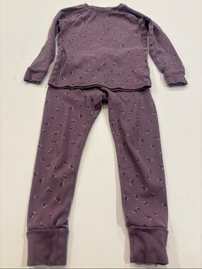 Colored Organics Mauve Floral Long-Sleeve Kids Pajama Set